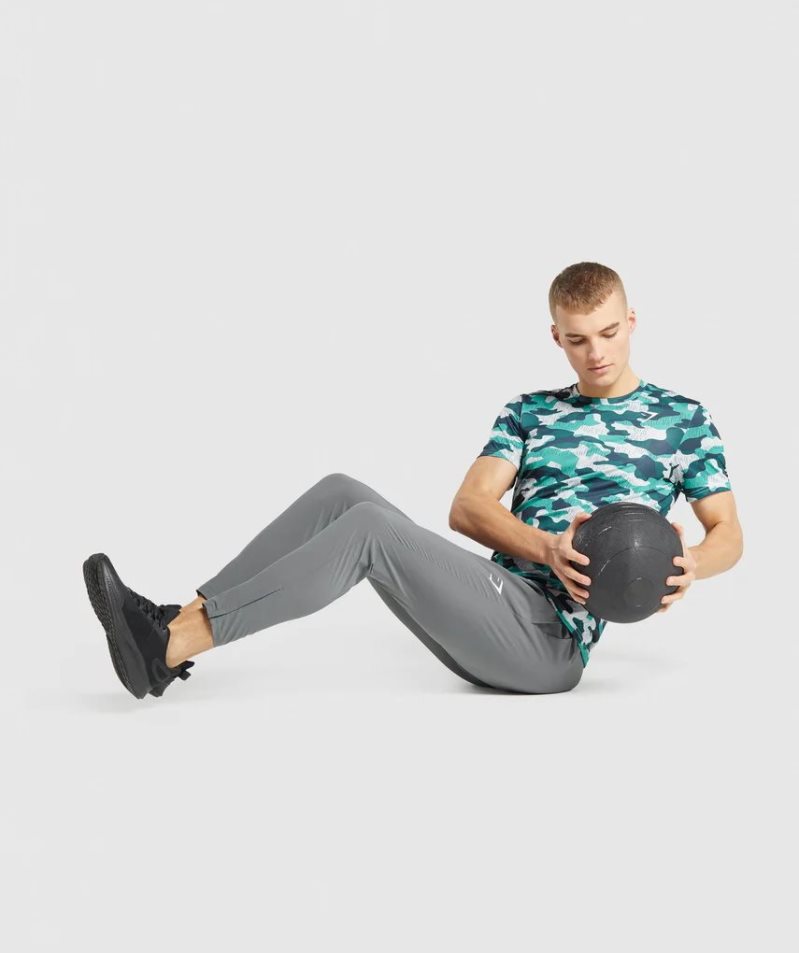 Men's Gymshark Arrival T-Shirts Camo | CA 03678D